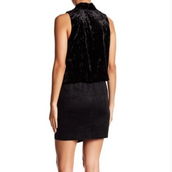 Fifteen Twenty Velvet Drape Asymmetric Mini Dress, Black XS NWT - Picture 3 of 8